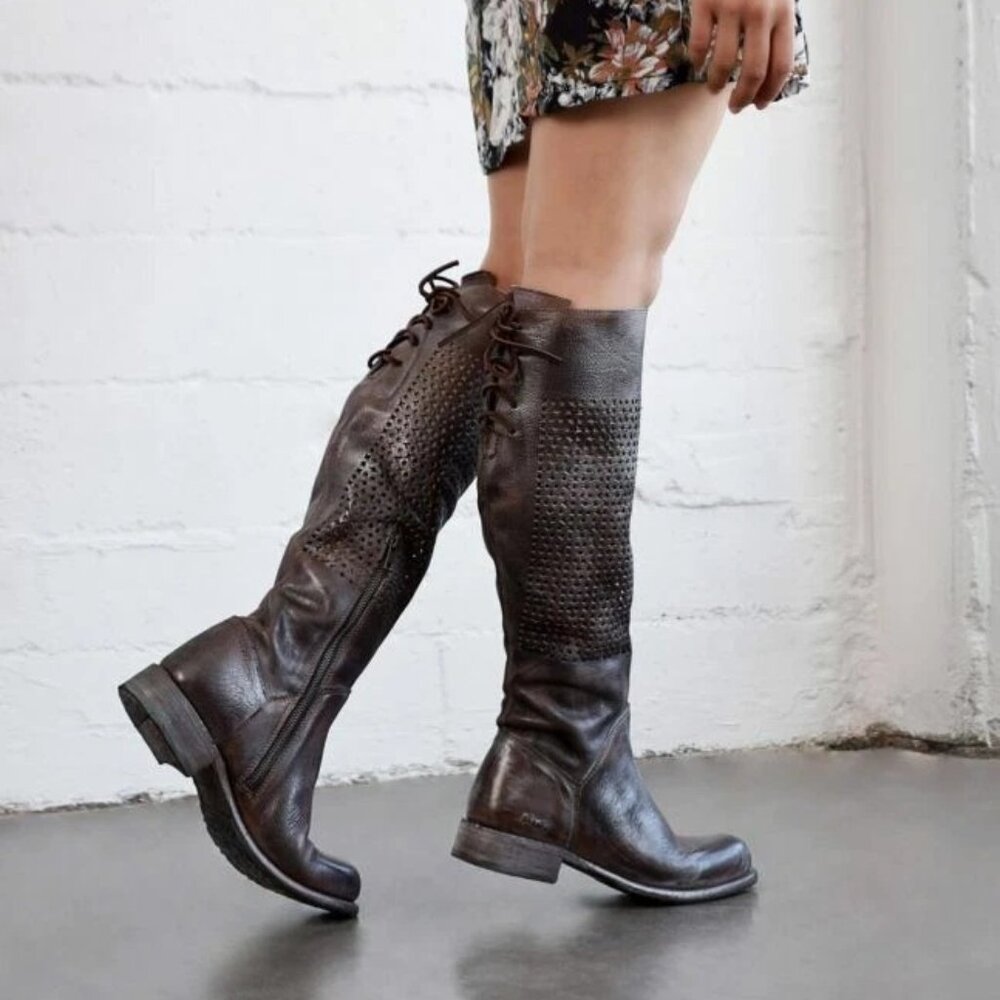 NEW Bed|Stu Women's TEAK Rustic Leather Cambirdge tall boots